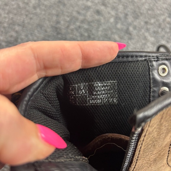 DR MARTENS Kids Brown Leather Delaney Lace Up Side Zip Boot size: 3 - Picture 8 of 8